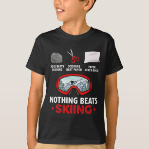 Schere, Stein, Papier Nichts schlägt Skifahren T-Shirt