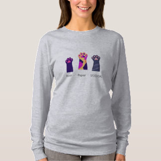 Schere, Stein, Papier Pfotenabdruck-Shirt | Lustig T-Shirt