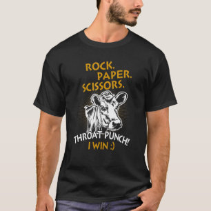 Schere Stein Papier Schläge gegen Cow Farmer T-Shirt