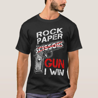 Schere Stein Pistole Ich Gewinne Lustiger Spielwit T-Shirt