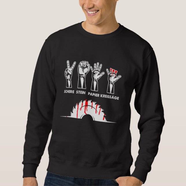 Schere Stone Paper Circular Säge Carpenters Sweatshirt (Vorderseite)
