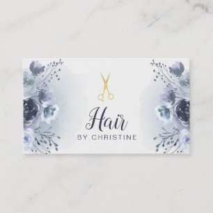 Schere und Blumendekor Visitenkarte