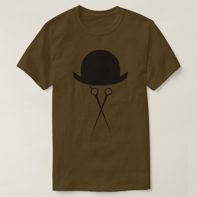 Schere und Bowlerhut T-Shirt (Design vorne)