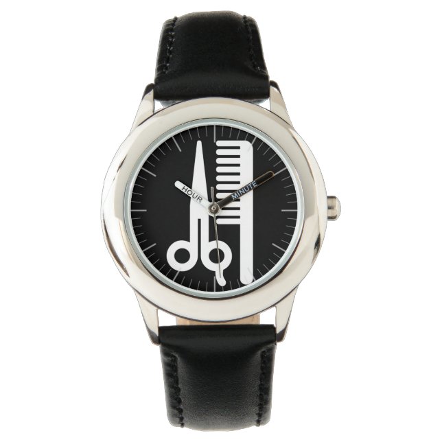Schere und Kamm Armbanduhr (Vorderseite)