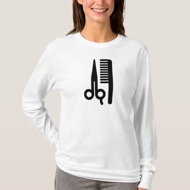 Schere und Kamm T-Shirt (Vorderseite)