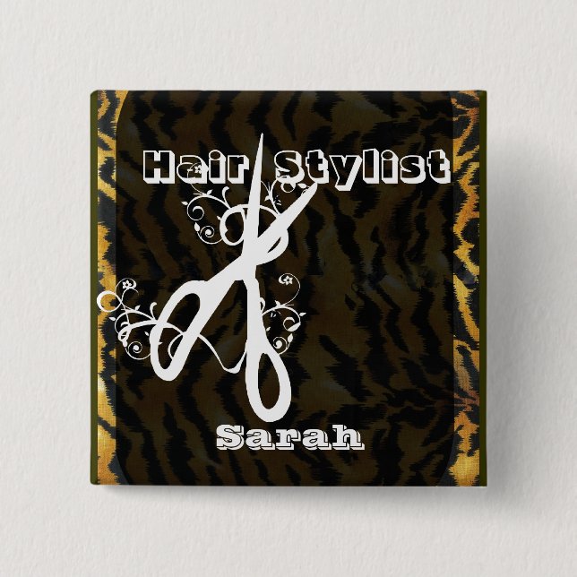 Schere-Wirbels-Haar-Stylist Beaty Salons Button (Vorderseite)