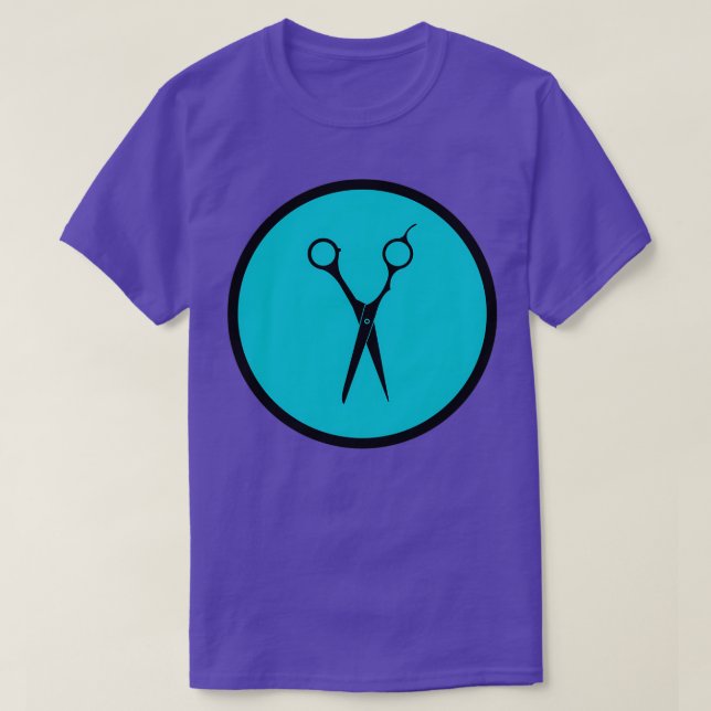 Scheren Blau T-Shirt (Design vorne)