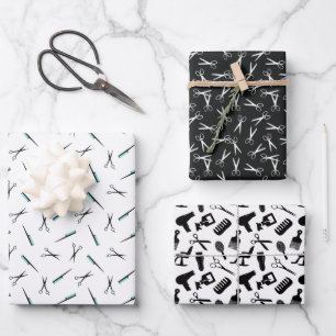 Scheren & Combs Haar Stylist-Muster Geschenkpapier Set