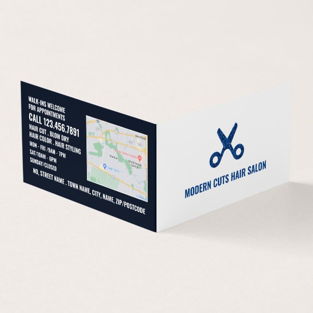 Scheren-Logo, Haarstylistin, Friseur-Loyalität Visitenkarten (Vorderseite)