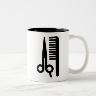 Scheren und Kamm Zweifarbige Tasse