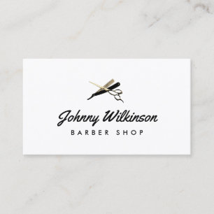 Scheren und Rasiermesser Friseursalon Visitenkarte