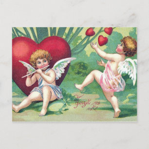 Scherenhafte Retro-Cupidos Süße Vintage-Valentinsh Feiertagspostkarte