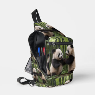 Scherenschnitte Wunder: Baby Pandas spielen im Wal Crossbody Bag