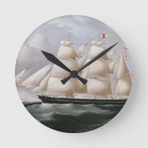 SchererBarque "Procymatia" vor Dover (Öl auf canv Runde Wanduhr