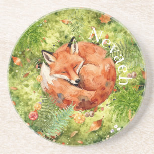 Scherlafuchs Waldillustration, Getränkeuntersetzer