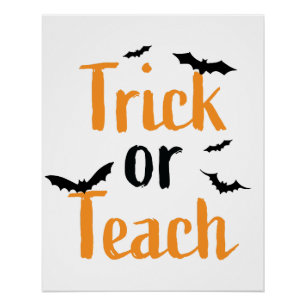 Scherz oder Lehre - Halloween-Design Poster