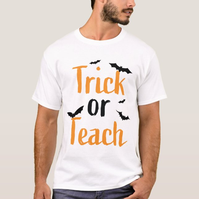 Scherz oder Lehre - Halloween-Design T-Shirt (Vorderseite)