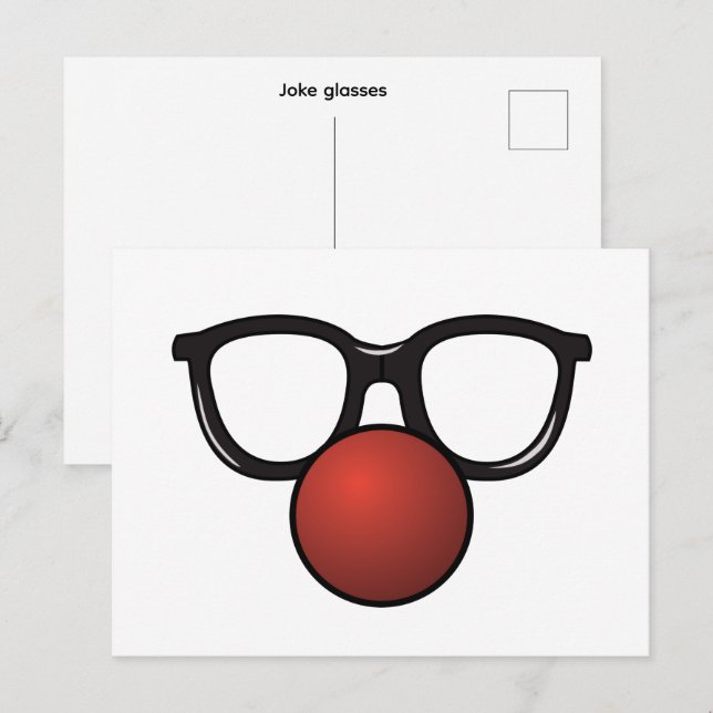 Scherzbrille   postkarte (Vorne/Hinten)