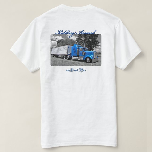 Scherzen um (leere Front) T-Shirt (Design Rückseite)