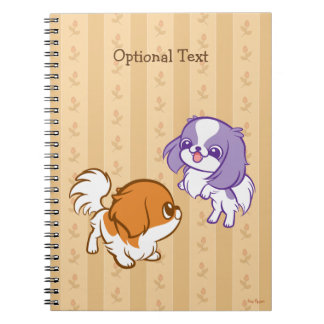Scherzender Kawaii Welpen-Japaner Chin Notizblock