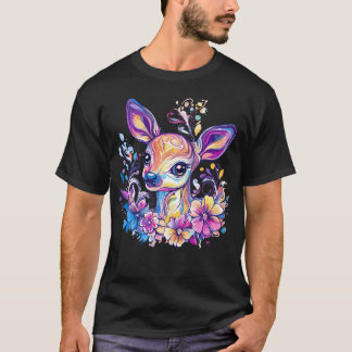 Scherzhaftes Reh mit farbenfrohen T-Shirt