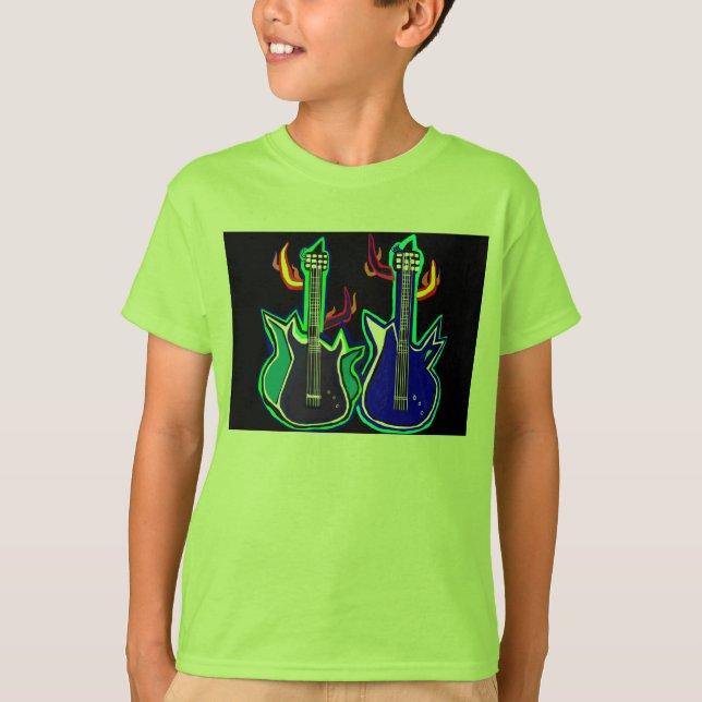 scherzt Shirt mit Hand gezeichneten Gitarren (Vorderseite)