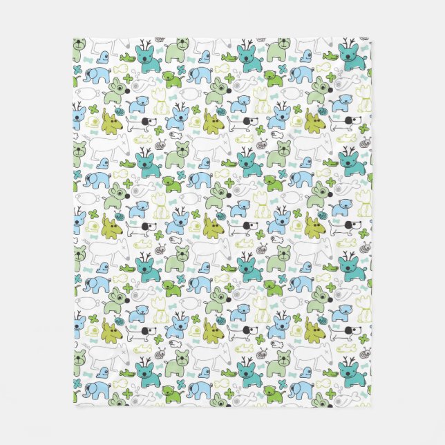 scherzt Tierhintergrundmuster Fleecedecke (Vorderseite)