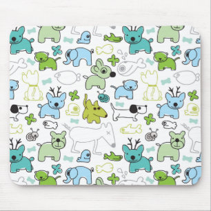 scherzt Tierhintergrundmuster Mousepad