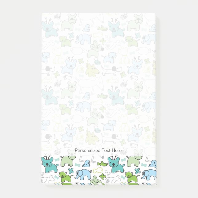 scherzt Tierhintergrundmuster Post-it Klebezettel (Vorderseite)