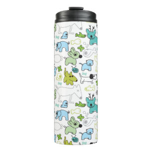 scherzt Tierhintergrundmuster Thermosbecher
