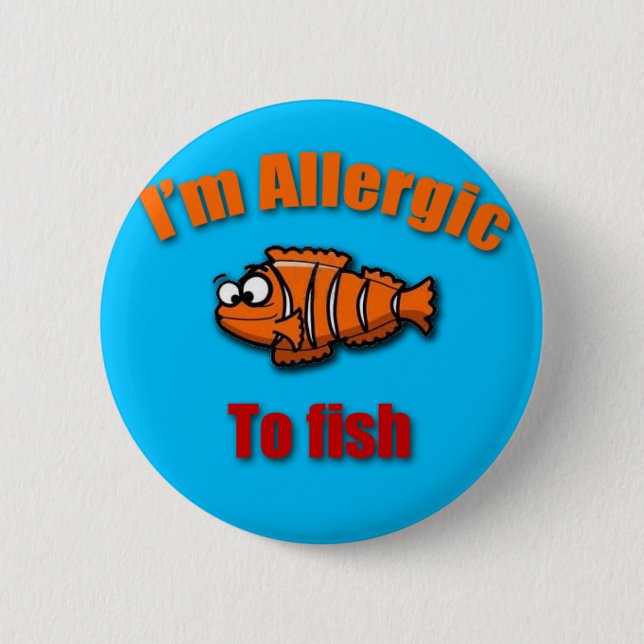 Scherzt wachsame Fische der Allergie Button (Vorderseite)