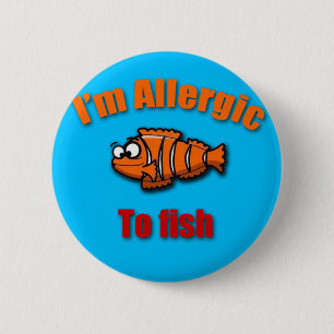 Scherzt wachsame Fische der Allergie Button