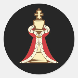 Schess King Piece Runder Aufkleber