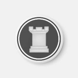 Schess Piece White Rook Magnet