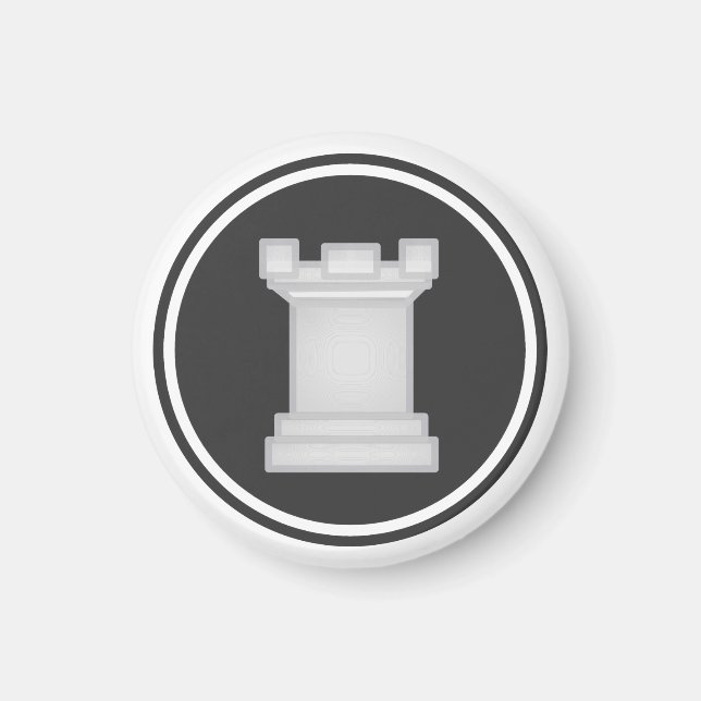 Schess Piece White Rook Magnet (Vorne)