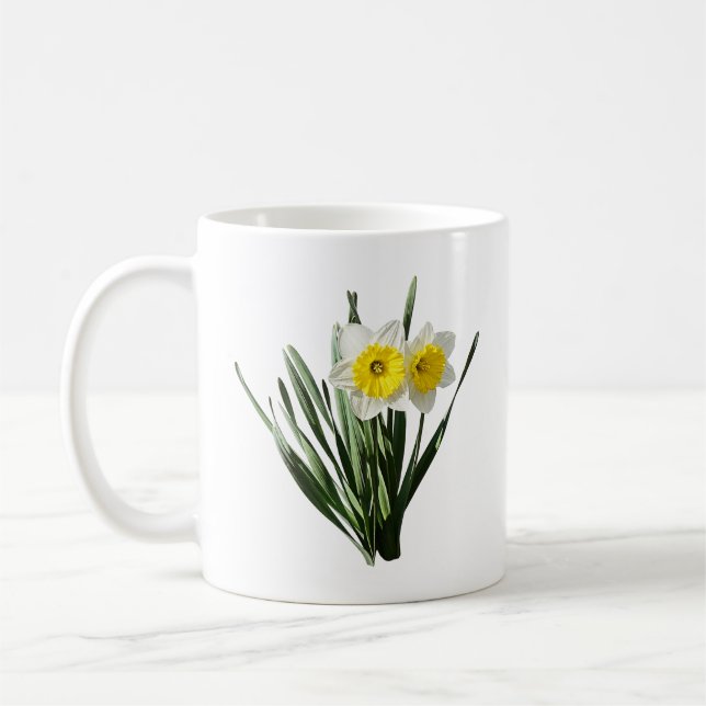 Scheue kleine Narzisse Kaffeetasse (Links)