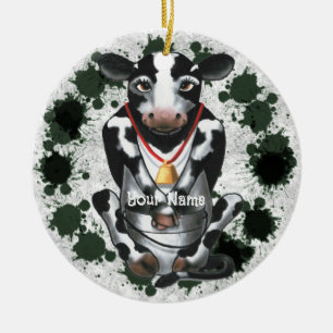 Scheue Kuh Eimer Keramik Ornament