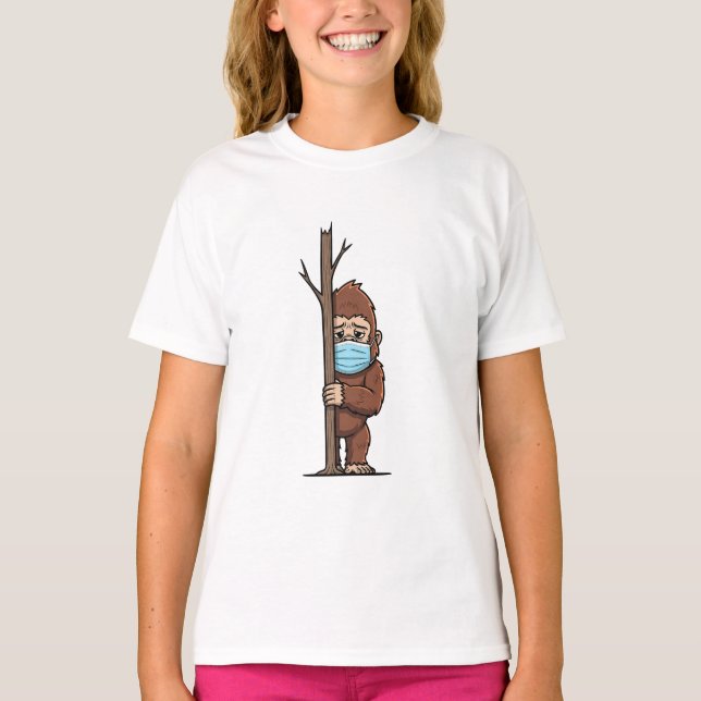 Scheue Maskierte Sasquatch-Kinder T-Shirt (Vorderseite)