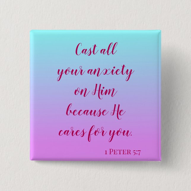 Scheuen Sie Ihre Angst lila und blau ombre Button (Vorderseite)