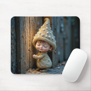 Scheuer Munchkin steht neben einer Tür Mousepad