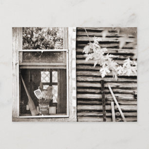 Scheune Antike Farm Altes Fenster Postkarte