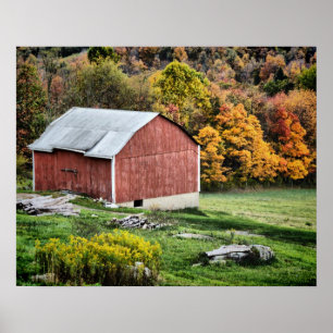 Scheune im Herbst - PA Poster