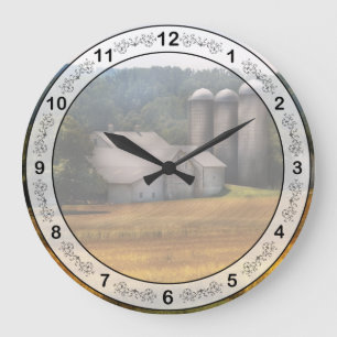 Scheune - Zuhause auf der Weide Große Wanduhr