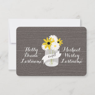 Scheunen-Holz-inspiriertes Maurer-Glas + RSVP Karte