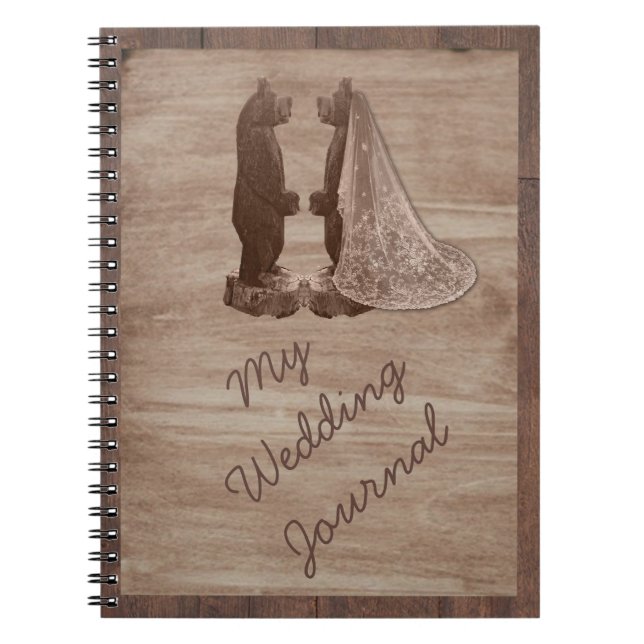 Scheunen-Holz trägt Land-Hochzeits-Zeitschrift Notizblock (Vorderseite)