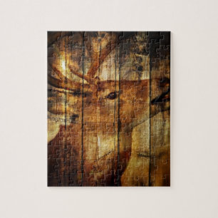 Scheunen-Holz-Weißwedelhirsch des Outdoorsman Puzzle