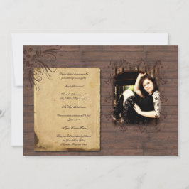 Scheunen-hölzerne Schönheits-Abschluss-Mitteilung Einladung