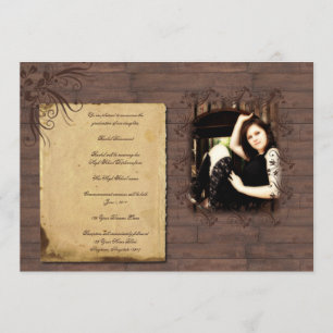 Scheunen-hölzerne Schönheits-Abschluss-Mitteilung Einladung