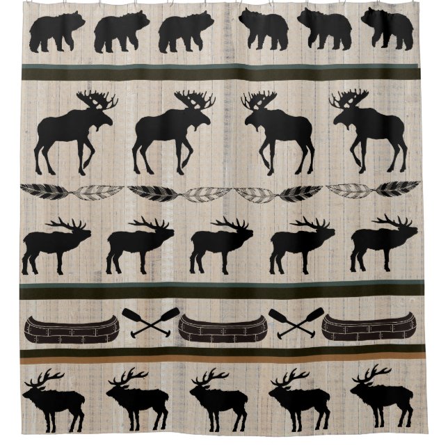 Scheunen-hölzerner Duschvorhang (Vorderseite)