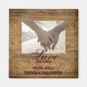 Scheunen-hölzerner Landcowboy, der Save the Date Magnet